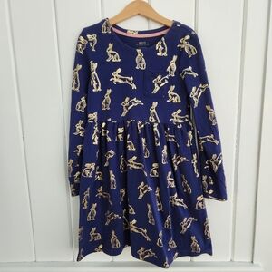 Mini Boden Gold Bunny Play Dress 8/9